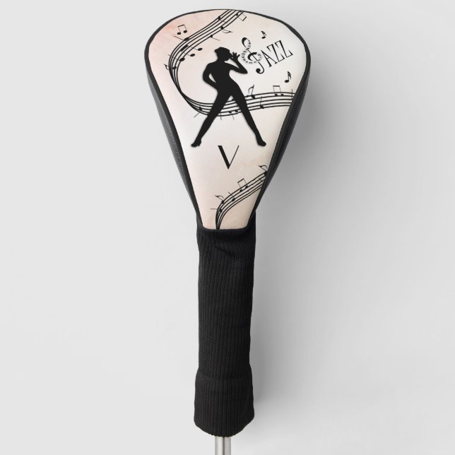 Funda Para Palo De Golf Diseño musical de Jazz Dance Monograma (Anverso)