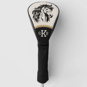 Funda Para Palo De Golf Diseño personalizado monograma ecuestre de caballo