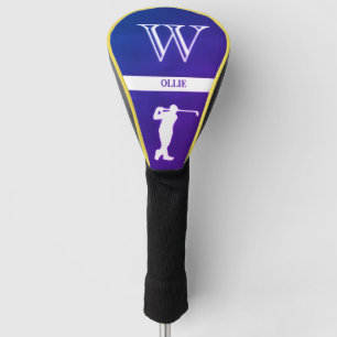 Funda Para Palo De Golf Diseño púrpura y amarillo con cuero OLLIE