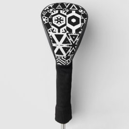 Funda Para Palo De Golf Diseño tribal blanco y negro