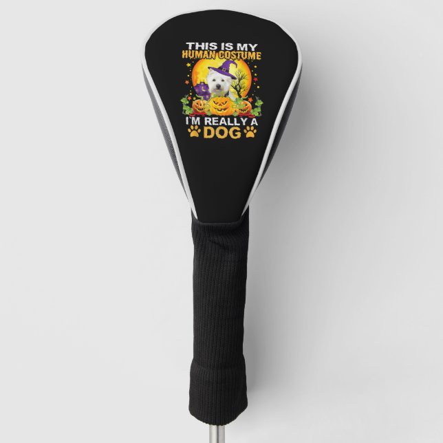 Funda Para Palo De Golf Disfraz de perro de Halloween (Anverso)