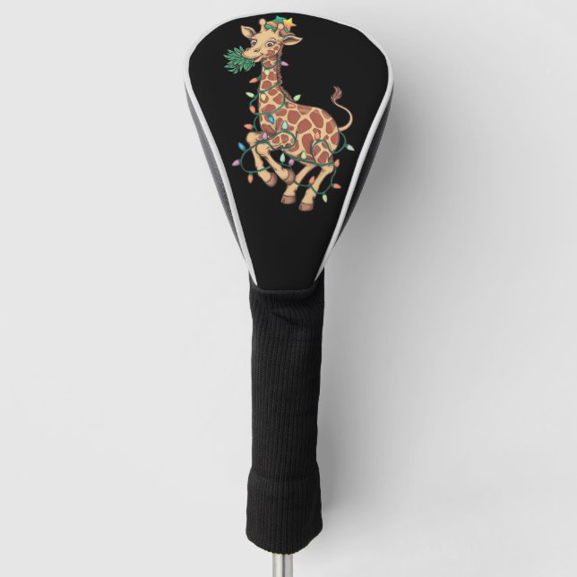 Funda Para Palo De Golf Divertido árbol de Navidad Giraffe Lover Regalo Lo (Anverso)