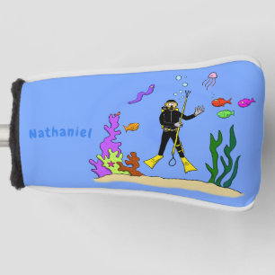 Funda Para Palo De Golf Divertido buceador de scuba y personalizado de cri