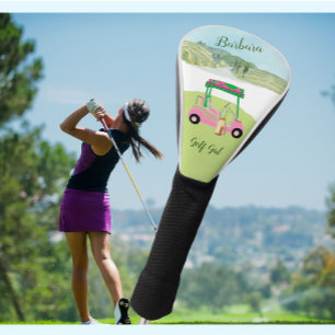 Funda Para Palo De Golf Divertido Fem Carro de golf Nombre personal panor