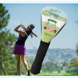 Funda Para Palo De Golf Divertido Fem Carro de golf Nombre personal panorá