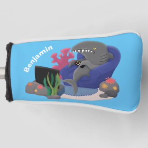 Funda Para Palo De Golf Divertido tiburón viendo al personalizado de telev