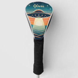 Funda Para Palo De Golf Diviértete con UFO Vintage Personalizado en Puesta