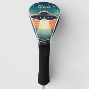 Funda Para Palo De Golf Diviértete con UFO Vintage Personalizado en Puesta