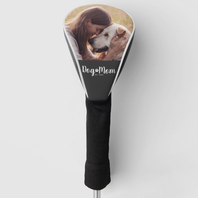 Funda Para Palo De Golf Dog Mom Established Script Photo (Anverso)