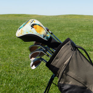 Funda Para Palo De Golf Dos pájaros sentados en la rama del árbol