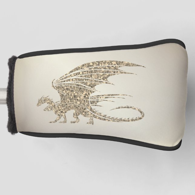 Funda Para Palo De Golf Dragón de mosaico asombroso oro (Anverso)