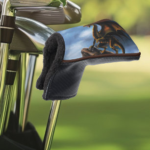 Funda Para Palo De Golf Dragón negro de oro de cobre