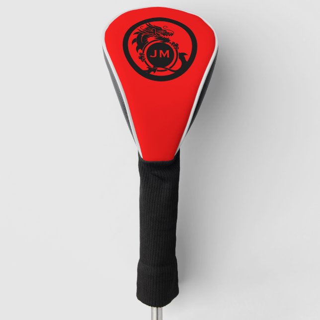 Funda Para Palo De Golf Dragon Novelty Golfer Initial Gift (Anverso)