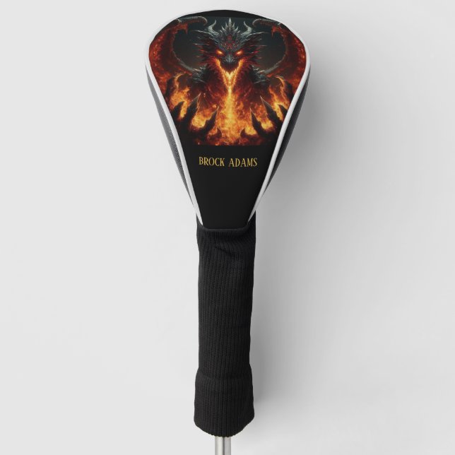 Funda Para Palo De Golf Dragón que respira fuego (Anverso)