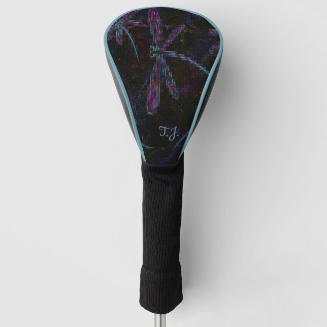 Funda Para Palo De Golf Dragonfly púrpura bonito (Anverso)