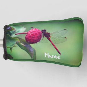 Funda Para Palo De Golf Dragonfly Rojo Sobre Fruta De Dogwood Personalizad