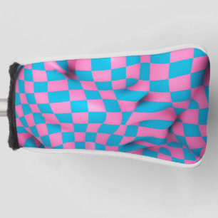 Funda Para Palo De Golf Dulce patrón abstracto de tablero de ajedrez rosa 