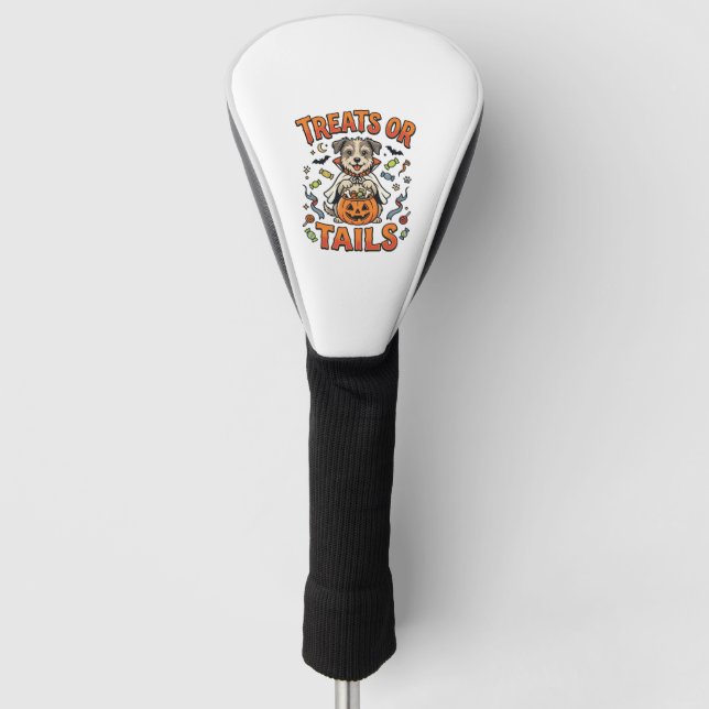 Funda Para Palo De Golf Dulces travesuras de perro de Halloween (Anverso)