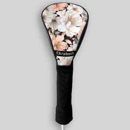 Funda Para Palo De Golf Durazno Bonito y Peonía Blanca Personalizados