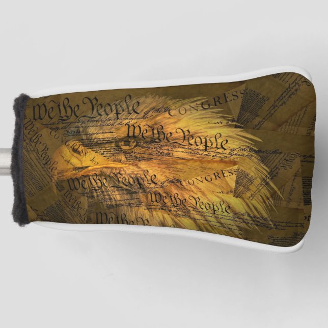 Funda Para Palo De Golf El águila calva estadounidense constitucional (Anverso)