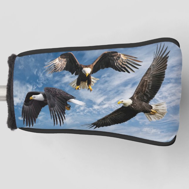 Funda Para Palo De Golf El águila calva se eleva (Anverso)