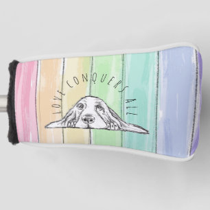 Funda Para Palo De Golf el amor conquista todo perro arcoíris basset hound
