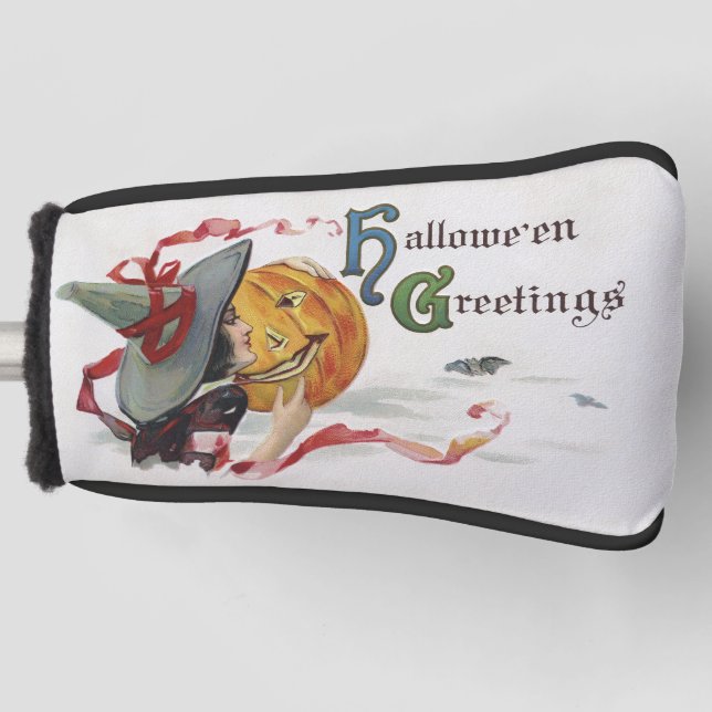 Funda Para Palo De Golf El beso de la bruja: una calabaza de Halloween (Anverso)