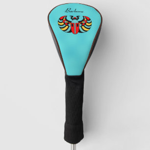 Funda Para Palo De Golf El colorido escarabajo egipcio en Aqua Blue