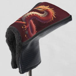 Funda Para Palo De Golf El dragón serpiente dorado.