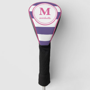 Funda Para Palo De Golf El golf púrpura el de la raya el personalizó