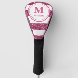 Funda Para Palo De Golf El golf rosado el   del purpurina el   personaliz