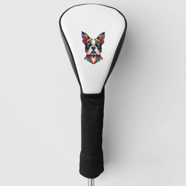 Funda Para Palo De Golf El origami de camisetas de Boston Terrier divertid (Anverso)