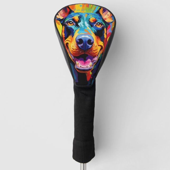 Funda Para Palo De Golf El perro Doberman 004 - Zetton Ziana (Anverso)