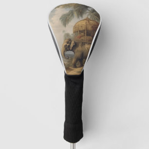 Funda Para Palo De Golf Elefante de escena botánica vintage con howdah tam