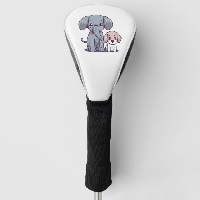 Funda Para Palo De Golf Elefante lindo y perro (Anverso)