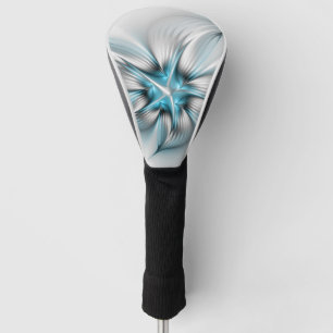 Funda Para Palo De Golf Elegancia floral arte fractal abstracto azul moder