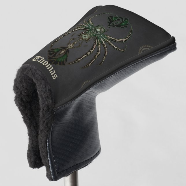 Funda Para Palo De Golf Elegancia mecánica, araña en la oscuridad. (Anverso 3/4)