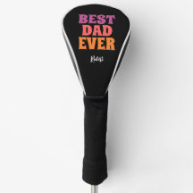 Elegant black retro best dad ever script name