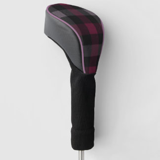 Funda Para Palo De Golf Elegant Burgundy and Black Buffalo Plaid Golf Head