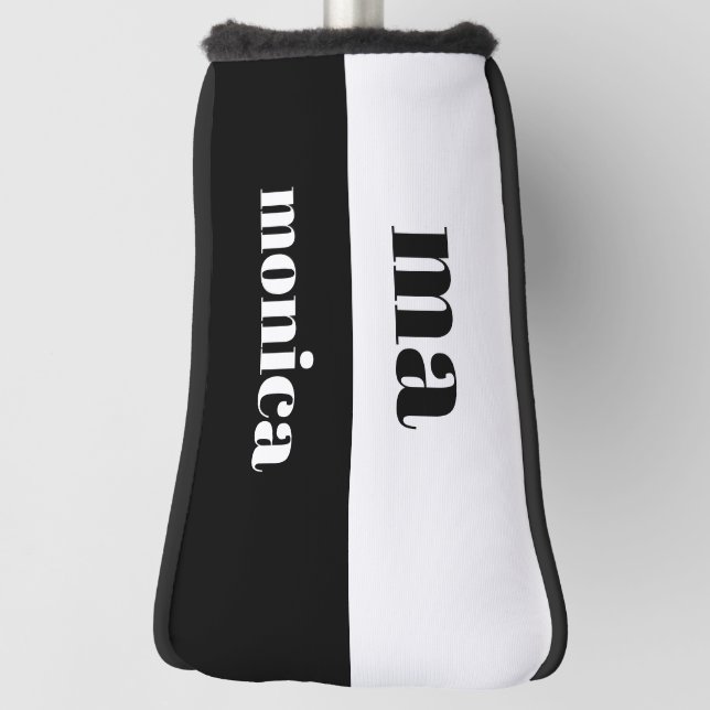 Funda Para Palo De Golf Elegant &white script monogram initial  (Girar 90)