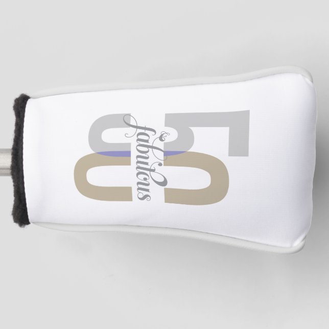 Funda Para Palo De Golf Elegante 50 y fabuloso 50 cumpleaños moderno (Anverso)
