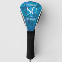Funda Para Palo De Golf Elegante Azul Océano 80 y Cumpleaños Increíble