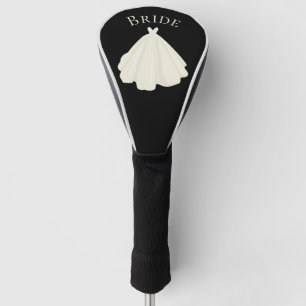 Funda Para Palo De Golf Elegante Boda negro con tipografía de traje de no