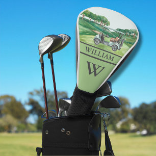Funda Para Palo De Golf Elegante club de curso de carro Monograma Nombre