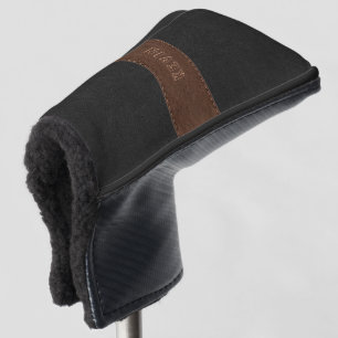 Funda Para Palo De Golf Elegante cuero de color negro y marrón