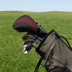 Funda Para Palo De Golf Elegante cuero de color negro y rojo