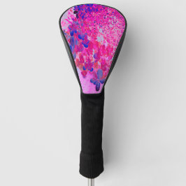 Funda Para Palo De Golf Elegante Fuchsia e Hidrangea Luminosa Azul Oscuro