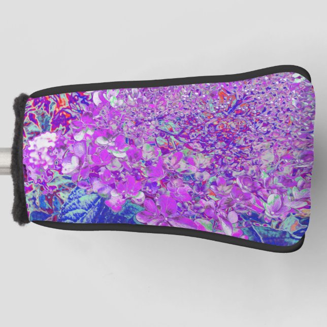 Funda Para Palo De Golf Elegante hidrangea liga púrpura y azul (Anverso)