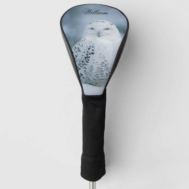 Funda Para Palo De Golf Elegante Lechuza Blanca Sinuosa Personalizada (Anverso)