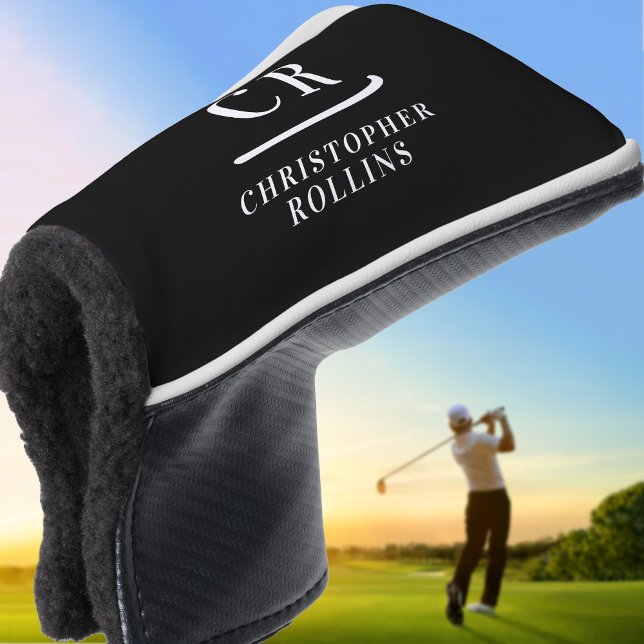 Funda Para Palo De Golf Elegante Moderno Monograma Iniciales Nombra Putter (Subido por el creador)
